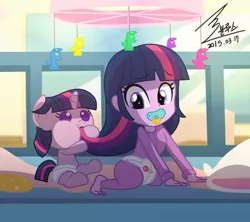 Size: 1100x977 | Tagged: safe, artist:bluse, derpibooru import, twilight sparkle, pony, equestria girls, baby, baby pony, babylight sparkle, cute, diaper, female, filly, foal, horses doing horse things, human ponidox, nom, pacifier, show accurate, toddler, twiabetes, younger, your hair tastes nice