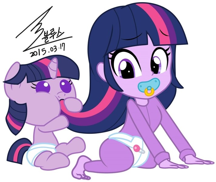 Size: 900x758 | Tagged: safe, artist:bluse, derpibooru import, twilight sparkle, pony, unicorn, equestria girls, baby, baby pony, babylight sparkle, background removed, cute, diaper, female, filly, foal, human ponidox, pacifier, self ponidox, show accurate, signature, simple background, twiabetes, unicorn twilight, vector, white background, younger