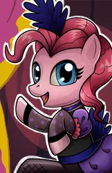 Size: 400x618 | Tagged: artist:christadoodles, clothes, derpibooru import, dress, looking at you, pinkie pie, safe, saloon dress, saloon pinkie, solo