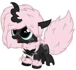 Size: 610x558 | Tagged: artist:ipandacakes, derpibooru import, hybrid, interspecies offspring, magical lesbian spawn, oc, oc:cootie, offspring, parent:oc:fluffle puff, parent:queen chrysalis, parents:canon x oc, parents:chrysipuff, safe, solo, unofficial characters only, watermark