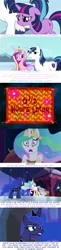 Size: 640x2621 | Tagged: alternate ending, bad end, derpibooru import, edit, edited screencap, imitation krabs, princess cadance, princess celestia, princess luna, psyga's alternate pony scenes, safe, screencap, shining armor, spongebob squarepants, spongebob time card, the crystal empire, twilight sparkle