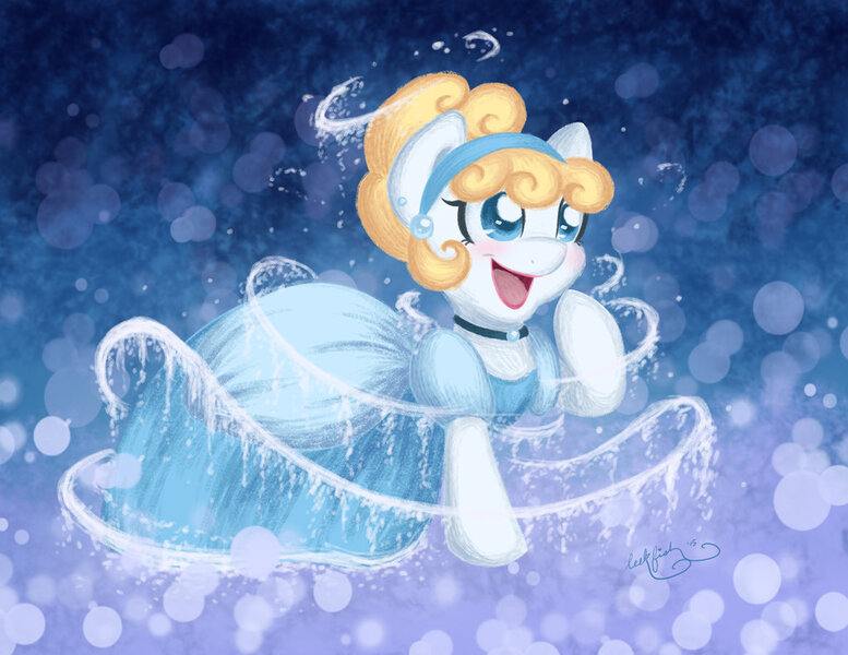 Size: 1024x791 | Tagged: artist:abbystarling, cinderella, clothes, derpibooru import, dress, ponified, safe, solo