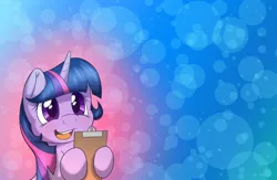 Size: 1280x832 | Tagged: artist:fluffyxai, clipboard, cute, derpibooru import, safe, solo, twiabetes, twilight sparkle