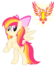 Size: 1024x1365 | Tagged: artist:birdivizer, bow, cute, cutie mark, cutie mark background, derpibooru import, hair bow, oc, oc:sunkist, rearing, safe, simple background, solo, transparent background, unofficial characters only