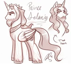 Size: 2200x2000 | Tagged: safe, artist:riquis101, derpibooru import, princess celestia, alicorn, pony, male, monochrome, prince solaris, rule 63, sketch, stallion