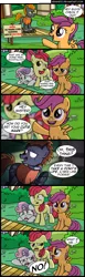 Size: 800x2603 | Tagged: apple bloom, artist:veggie55, comic, cutie mark crusaders, dark comedy, derpibooru import, murderer, oc, prisoner, scar, scared, scootaloo, semi-grimdark, serial killer, sign, sweetie belle, tally marks