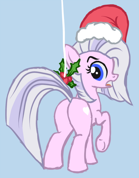 Size: 626x800 | Tagged: artist:arrkhal, christmas, derpibooru import, do not want, hat, holly, holly mistaken for mistletoe, kiss my ass, mistletoe abuse, oc, oc:heartcall, plot, safe, santa hat, unofficial characters only