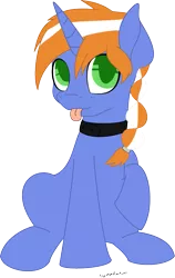 Size: 681x1077 | Tagged: safe, artist:nymphanon, derpibooru import, oc, oc:alloy shaper, unofficial characters only, pony, unicorn, fallout equestria, fallout equestria: wasteland economics, braid, collar, solo