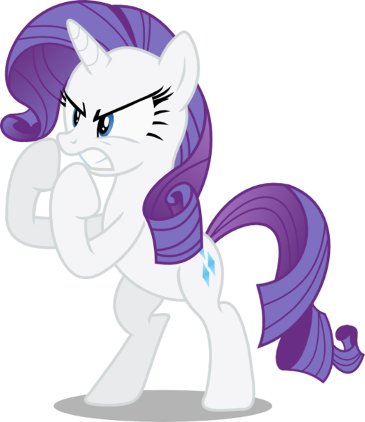 Size: 562x650 | Tagged: safe, artist:seahawk270, derpibooru import, rarity, angry, battle stance, bipedal, cute, image, png, simple background, this will end in tears and/or death, transparent background, vector