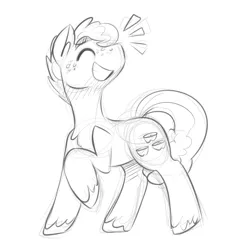 Size: 1031x1018 | Tagged: apple family member, apple split, artist:xieril, derpibooru import, happy, monochrome, safe, sketch