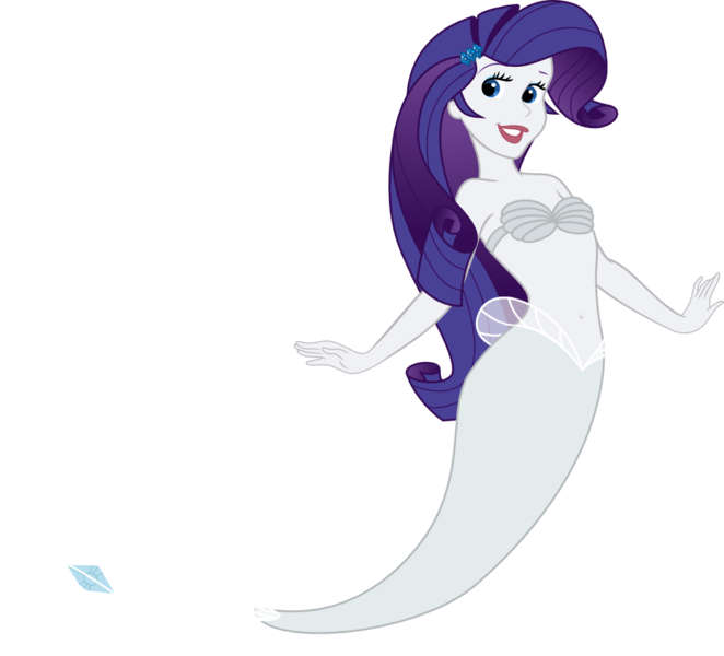 Size: 1012x917 | Tagged: safe, artist:kaylathehedgehog, derpibooru import, rarity, mermaid, equestria girls, belly button, crossover, image, mermaid tail, mermaidized, mermarity, midriff, png, seashell, seashell bra, species swap, the little mermaid