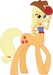 Size: 743x1045 | Tagged: safe, artist:kaylathehedgehog, derpibooru import, applejack, centaur, taur, equestria girls, centaurjack, element of honesty, hat, ponytaur, race swap