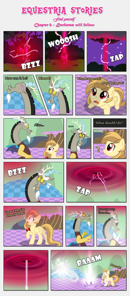 Size: 2429x5500 | Tagged: safe, artist:estories, derpibooru import, discord, oc, oc:alice goldenfeather, comic:find yourself, comic