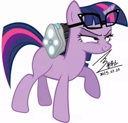 Size: 900x867 | Tagged: safe, artist:bluse, derpibooru import, sci-twi, twilight sparkle, ponified, pony, unicorn, equestria girls, rainbow rocks, background removed, blank flank, equestria girls ponified, evil grin, female, glasses, grin, hooves, horn, mare, missing cutie mark, show accurate, signature, simple background, smiling, solo, unicorn sci-twi, white background
