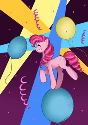 Size: 400x568 | Tagged: artist:cartoonartist, artist:senseijiufu, balloon, confetti, derpibooru import, pinkie pie, safe