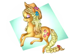 Size: 1024x768 | Tagged: alternate hairstyle, applejack, artist:sofilut, derpibooru import, safe, solo