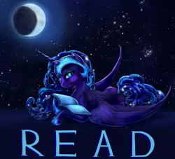 Size: 2000x1818 | Tagged: artist:viwrastupr, book, dead source, derpibooru import, fangs, nicemare moon, nightmare moon, read, reading, safe, solo