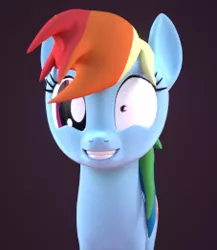 Size: 227x262 | Tagged: dead source, safe, artist:creatorofpony, derpibooru import, rainbow dash, pegasus, pony, /mlp/, 3d, 3d model, blender, crazy face, faic, female, mare, simple background, solo