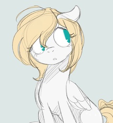 Size: 234x255 | Tagged: safe, artist:toodles3702, derpibooru import, edit, oc, oc:kyrie, unofficial characters only, pegasus, pony, /mlp/, /pone/, 8chan, art theft, aryan, aryan pony, blonde, looking back, nazipone, sitting, solo, trace