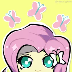 Size: 1024x1024 | Tagged: safe, artist:ayachiichan, derpibooru import, fluttershy, equestria girls, icon, no nose, solo