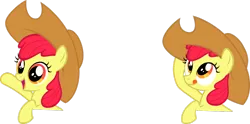 Size: 1024x509 | Tagged: safe, artist:rockint765, derpibooru import, apple bloom, adorabloom, cute, happy, hat, simple background, solo, tongue out, transparent background