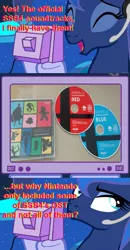 Size: 563x1080 | Tagged: safe, derpibooru import, princess luna, gamer luna, cd, exploitable meme, link, meme, music, nintendo, obligatory pony, ost, super smash bros., super smash bros. 4, the legend of zelda, tv meme