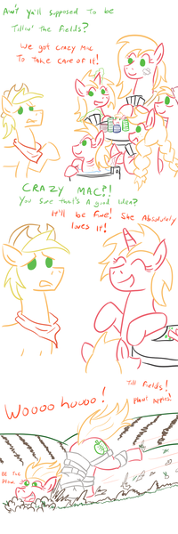 Size: 800x2400 | Tagged: applejack, applejack (male), artist:jargon scott, big macintosh, comic, derpibooru import, dialogue, field, macadamia, macareina, poker, poker chips, rule 63, safe, straitjacket, too many macareinas