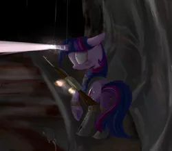 Size: 4000x3500 | Tagged: safe, artist:segraece, derpibooru import, twilight sparkle, rat, ak-74, assault rifle, crossover, fear, gun, metro 2033, scared, solo, weapon