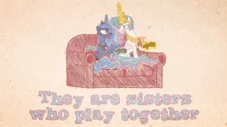 Size: 1152x647 | Tagged: angry, artist:2snacks, couch, derpibooru import, princess celestia, princess luna, safe, two best sisters play, video game