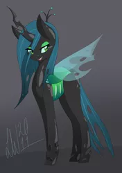 Size: 1495x2120 | Tagged: safe, artist:lone-wolf2011, derpibooru import, queen chrysalis, changeling, changeling queen, female, solo