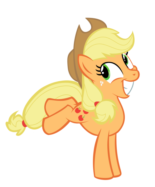 Size: 1024x1236 | Tagged: applejack, artist:kuren247, bucking, derpibooru import, safe, simple background, smiling, solo, transparent background, vector