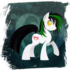 Size: 901x916 | Tagged: safe, artist:rariedash, derpibooru import, oc, oc:trance sequence, unofficial characters only, earth pony, pony, cutie mark, cutie mark background, grin, hooves, lineless, male, raised hoof, smiling, solo, stallion, teeth