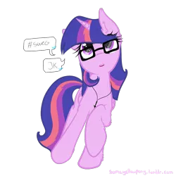 Size: 1024x1024 | Tagged: safe, artist:suenden-hund, derpibooru import, twilight sparkle, twilight sparkle (alicorn), alicorn, pony, cross of st peter, female, glasses, hipster, inverted cross, mare, necklace, simple background, solo, speech bubble, swag, transparent background