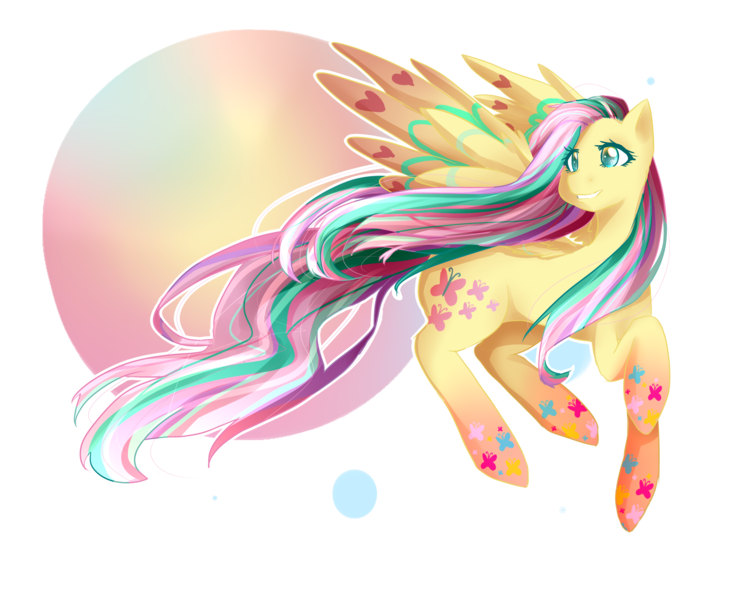 Size: 2500x2000 | Tagged: artist:tsuukiusa, derpibooru import, fluttershy, part of a set, rainbow power, raised hoof, safe, simple background, smiling, solo, transparent background