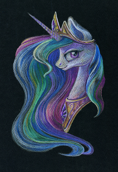 Size: 602x874 | Tagged: artist:maytee, derpibooru import, portrait, princess celestia, safe, solo, traditional art