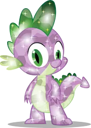 Size: 2286x3194 | Tagged: safe, artist:infinitewarlock, derpibooru import, spike, crystallized, crystal spike, simple background, smiling, solo, sparkles, transparent background