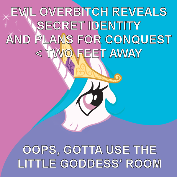 Size: 600x600 | Tagged: a canterlot wedding, advice meme, celestia hate, derpibooru import, drama bait, exploitable meme, implied watersports, meme, princess celestia, safe, text, trollestia, vulgar