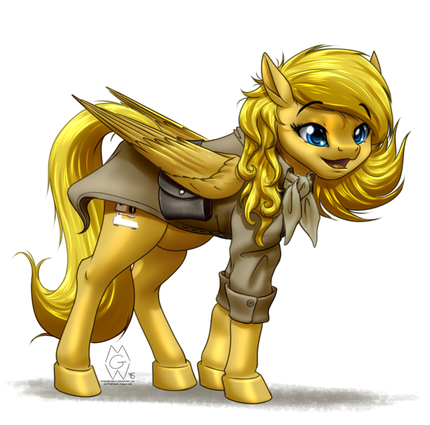 Size: 1899x1875 | Tagged: safe, artist:mykegreywolf, derpibooru import, oc, oc:professoranna, unofficial characters only, pegasus, pony, blonde, clothes, curious, cute, long tail, mother, pregnant, saddle bag, scarf, solo