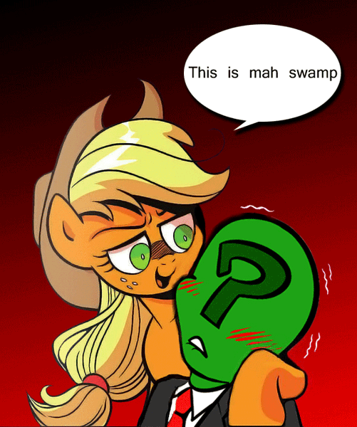 Size: 600x719 | Tagged: applejack, derpibooru import, edit, idw, oc, oc:anon, safe, shrek, spoiler:comic