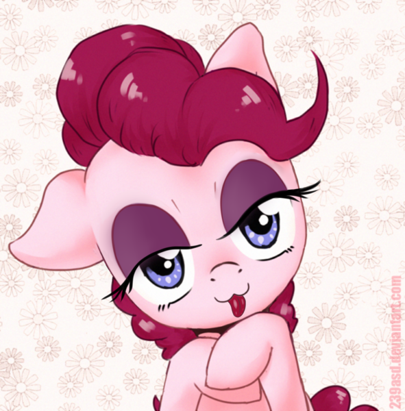 Size: 3248x3300 | Tagged: :3, artist:239asd, artist:xormak, bedroom eyes, cute, derpibooru import, diapinkes, edit, high res, pinkie pie, solo, suggestive