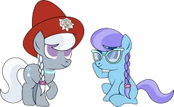 Size: 2890x1786 | Tagged: accessory swap, artist:ideltavelocity, derpibooru import, filly, glasses, hat, lily dache, safe, silver spoon, simple background, transparent background, vector