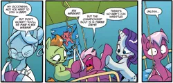 Size: 1241x595 | Tagged: bed, cherry blossom (idw), cloverleaf, derpibooru import, doctor, hang in there, idw, rarity, realization, safe, spoiler:comic, spoiler:comic29