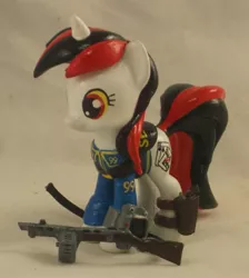 Size: 1977x2209 | Tagged: 3d print, artist:gryphyn-bloodheart, custom, derpibooru import, fallout equestria, fallout equestria: project horizons, funko, irl, mystery mini, mystery minis, oc, oc:blackjack, photo, safe, toy, unofficial characters only
