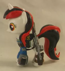 Size: 1993x2161 | Tagged: 3d print, artist:gryphyn-bloodheart, custom, derpibooru import, fallout equestria, fallout equestria: project horizons, funko, irl, mystery mini, mystery minis, oc, oc:blackjack, photo, safe, toy, unofficial characters only