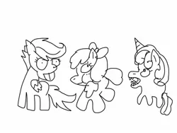 Size: 1600x1200 | Tagged: 1000 hours in ms paint, apple bloom, artist:dominicuong9716, cutie mark crusaders, derpibooru import, monochrome, ms paint, safe, scootaloo, simple background, sketch, sweetie belle