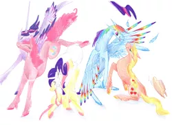 Size: 2338x1701 | Tagged: safe, artist:dawn22eagle, derpibooru import, applejack, fluttershy, pinkie pie, rainbow dash, rarity, twilight sparkle, twilight sparkle (alicorn), alicorn, pony, appledash, female, flarity, lesbian, mane six, mare, shipping, twinkie