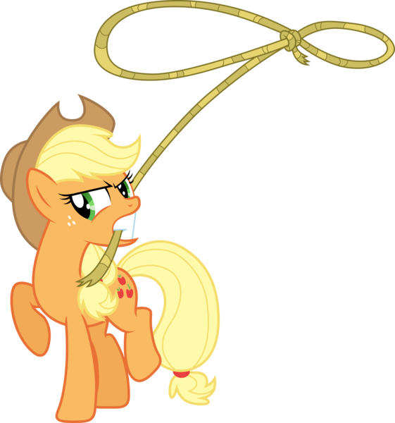 Size: 9976x10671 | Tagged: safe, artist:djdavid98, artist:uxyd, derpibooru import, applejack, pony, the super speedy cider squeezy 6000, .ai available, absurd resolution, lasso, simple background, solo, transparent background, vector