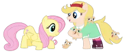 Size: 2400x1000 | Tagged: artist:tizerfiction, crossover, derpibooru import, fluttershy, ponified, puppy, safe, star butterfly, star vs the forces of evil