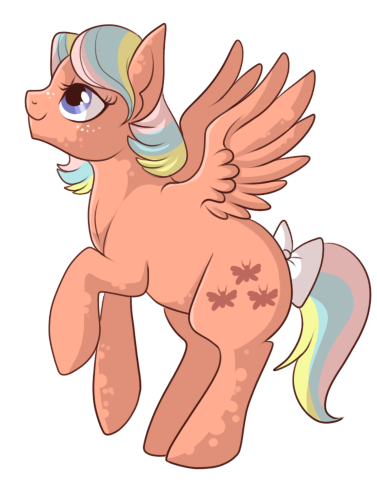 Size: 377x488 | Tagged: safe, artist:lulubell, derpibooru import, flutterbye, g1, g1 to g4, generation leap, simple background, solo, transparent background