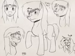 Size: 1600x1200 | Tagged: safe, artist:thethunderpony, derpibooru import, oc, oc:gavel sternbroad, oc:rune fortunia, unofficial characters only, alicorn, pony, alicorn oc, crying, expressions, monochrome, shocked, sketch, smiling